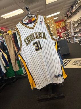Vintage Indiana Pacers Reggie Miller Authentic Reebok Jersey Size 60 NBA Used